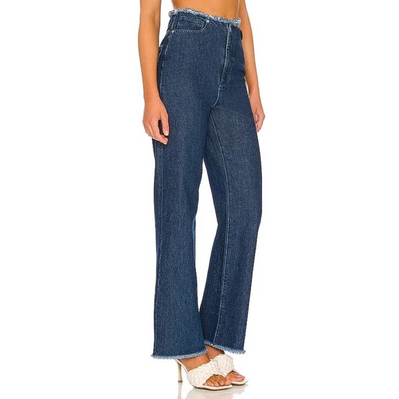 WeWoreWhat Blue Flare Wide Leg Jeans - Picture 4 of 6